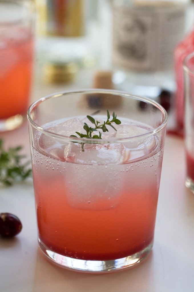 15 fall cocktails - cranberry cocktail in clear class