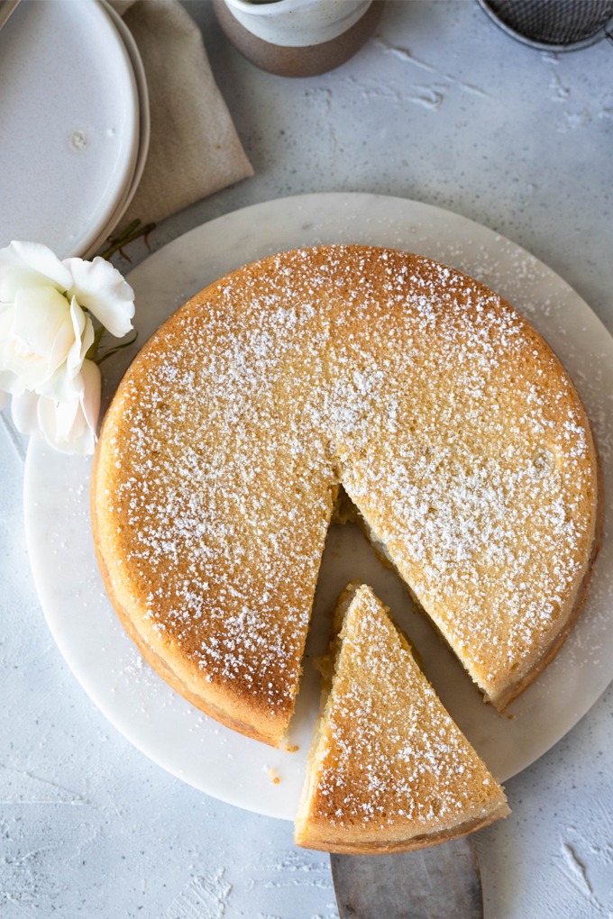 cooked apple shortcake on white plate