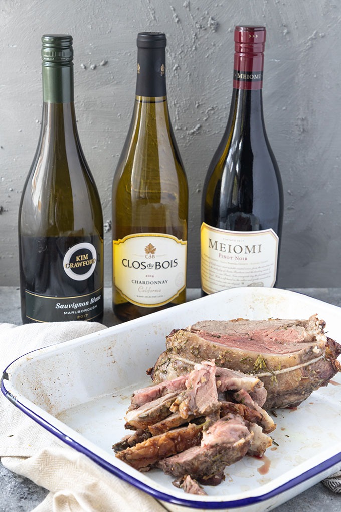 cooked boneless lamb roast with three wines