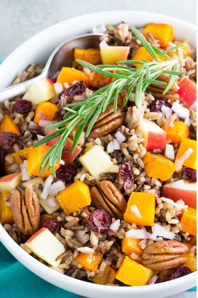 20 fall recipes - butternut squash wild rice salad