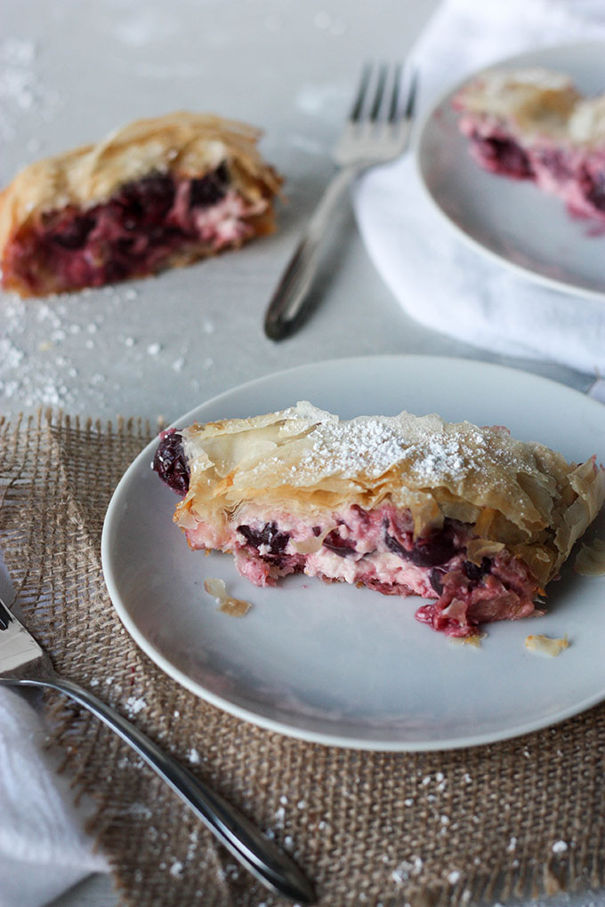 Cheese and Cherry Strudel celebrate Oktoberfest www.thehomecookskitchen.com