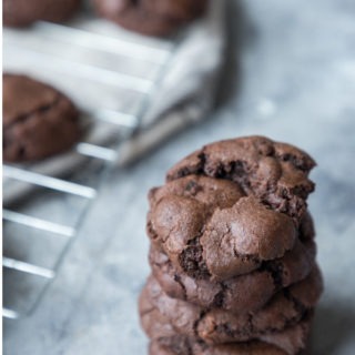 chocolate ginger cookies stacked on one another