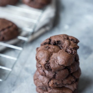 chocolate ginger cookies stacked on one another