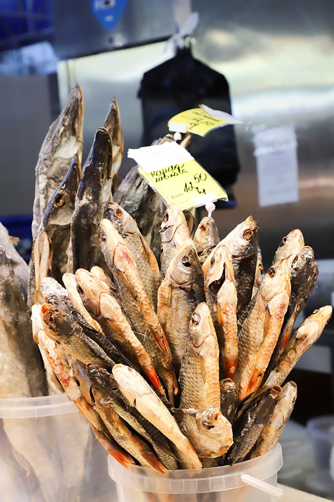 smoked fish at the riga central market