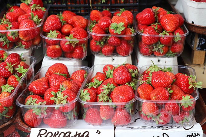 strawberries at the riga central market