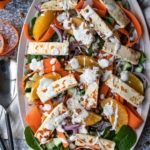 lentil halloumi salad pinterest graphic