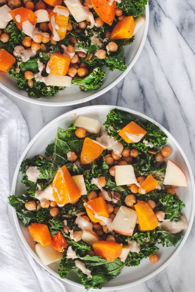 20 fall salad recipes - kale and sweet potato salad