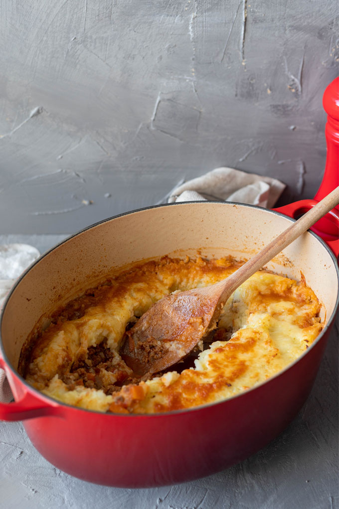 lamb shepherd's pie in dutch oven