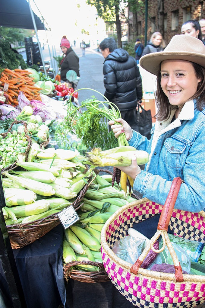 me shopping at the Portland farmers market