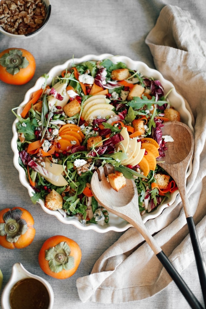 20 fall salad recipes - apple and persimmon salad