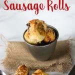 pinterest graphic with thai chicken sausage rolls text