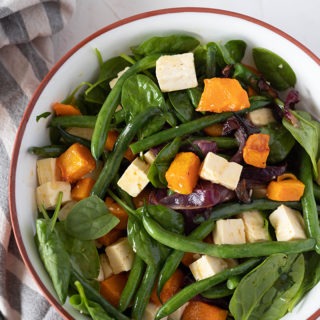 roast pumpkin salad in bowl