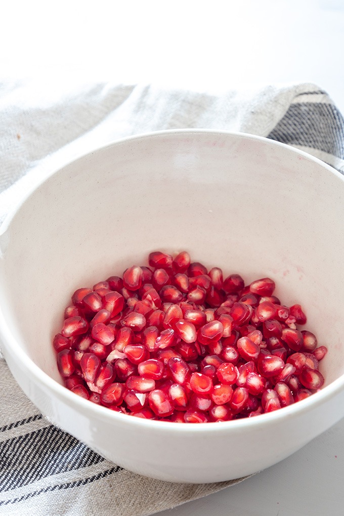 pomegranate seeds in bowl