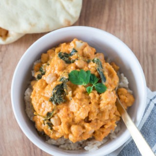 sweet potato curry on wooden board