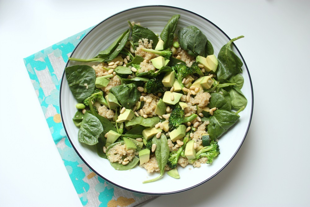 zucchini, quinoa & edamame salad